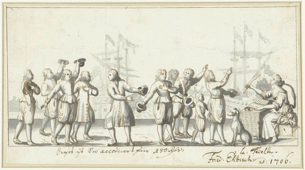 Symbolika negocjacji pokojowych w 1706 (?) autorstwa Friedrich Ebisch