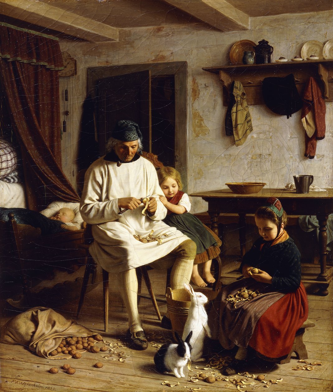 Obowiązki rodzinne, 1859 autorstwa Friedrich Edouard Meyerheim