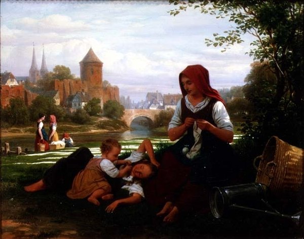 Wybielanie, XIX w. autorstwa Friedrich Edouard Meyerheim
