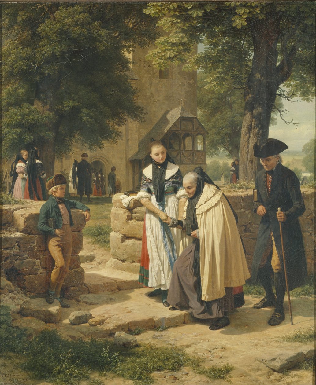 Chłopi z Brunszwiku idący do kościoła, 1855. autorstwa Friedrich Eduard Meyerheim