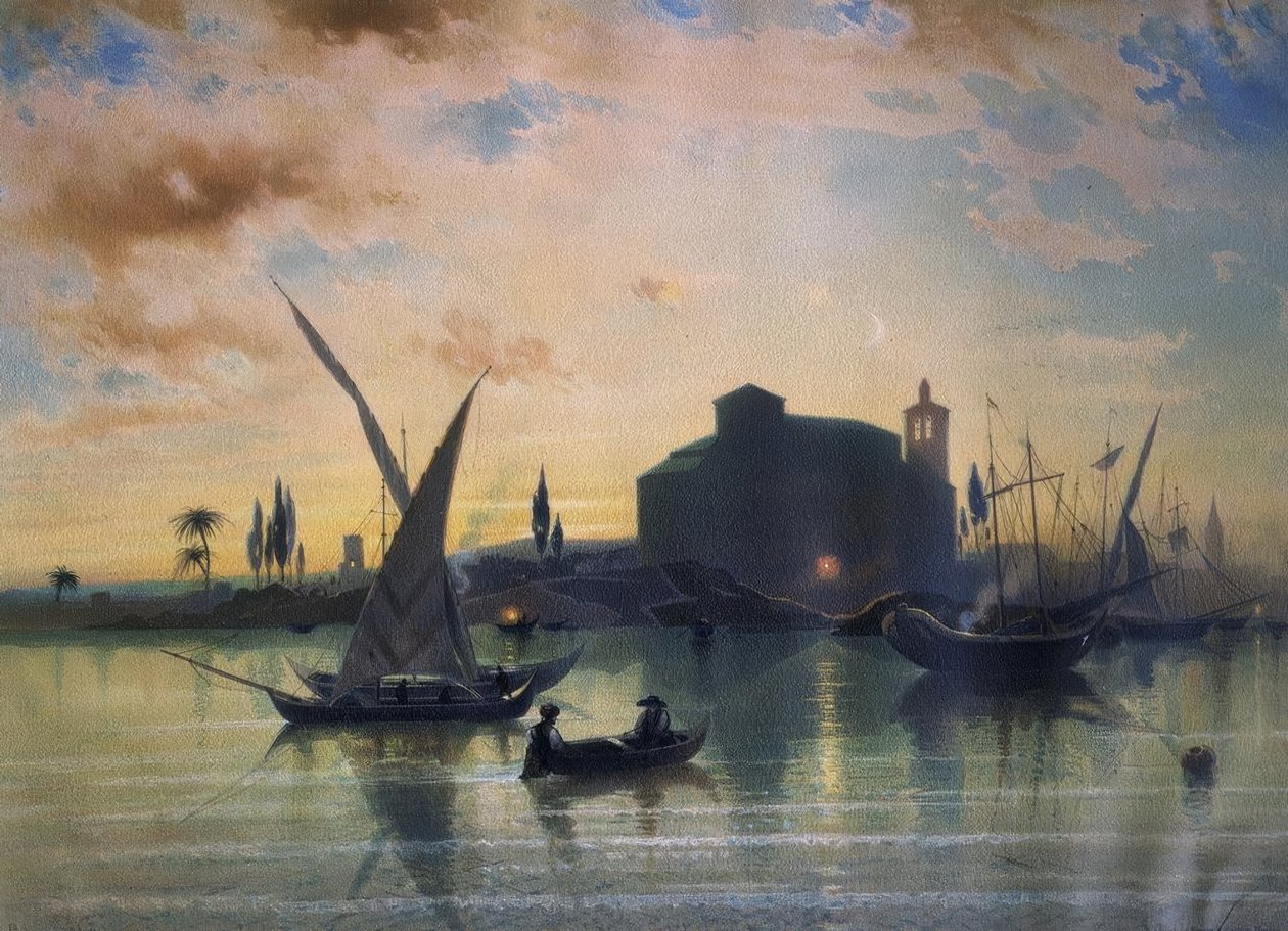 HISZPANIA - WIDOK SEWILLI - EL GUADALQUIVIR - 1867 autorstwa Friedrich Eibner