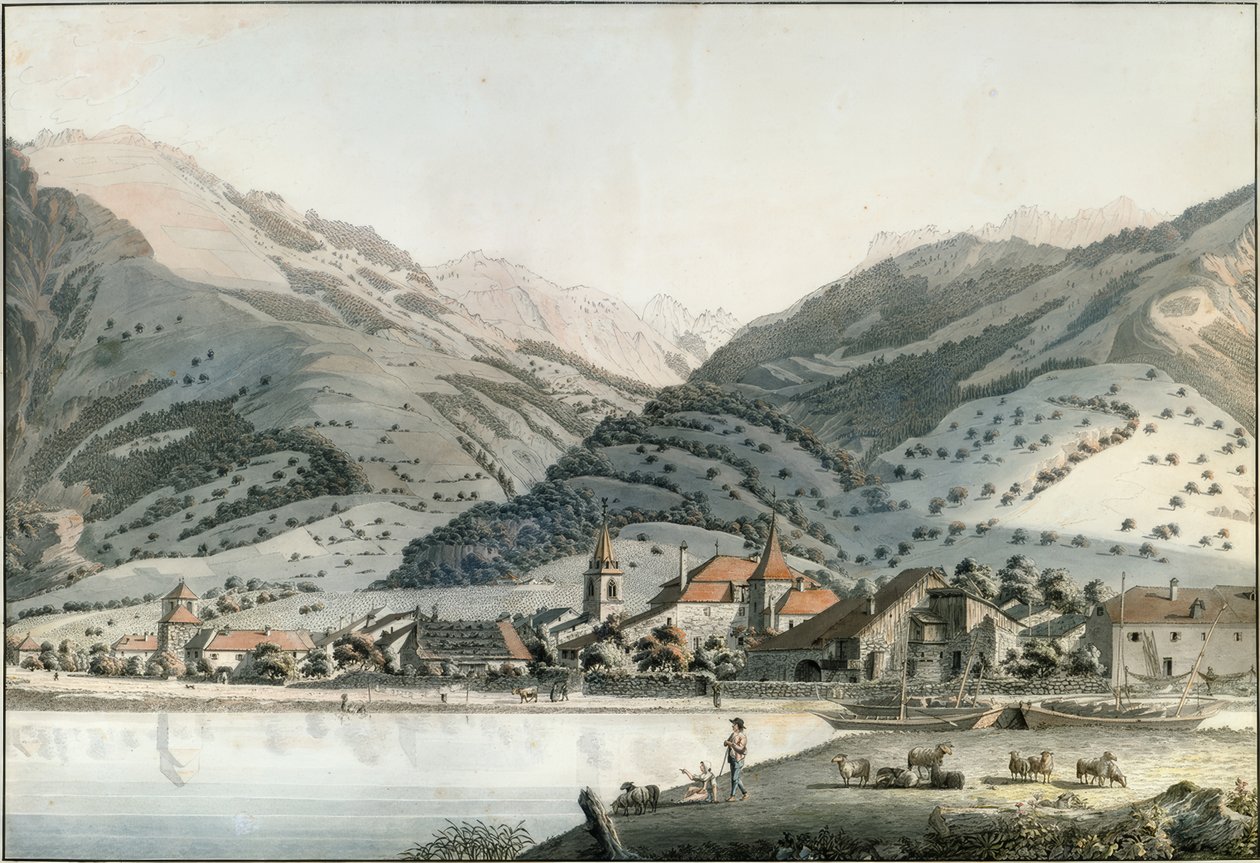 Miasto Villeneuve autorstwa Friedrich Georg Wexelberg