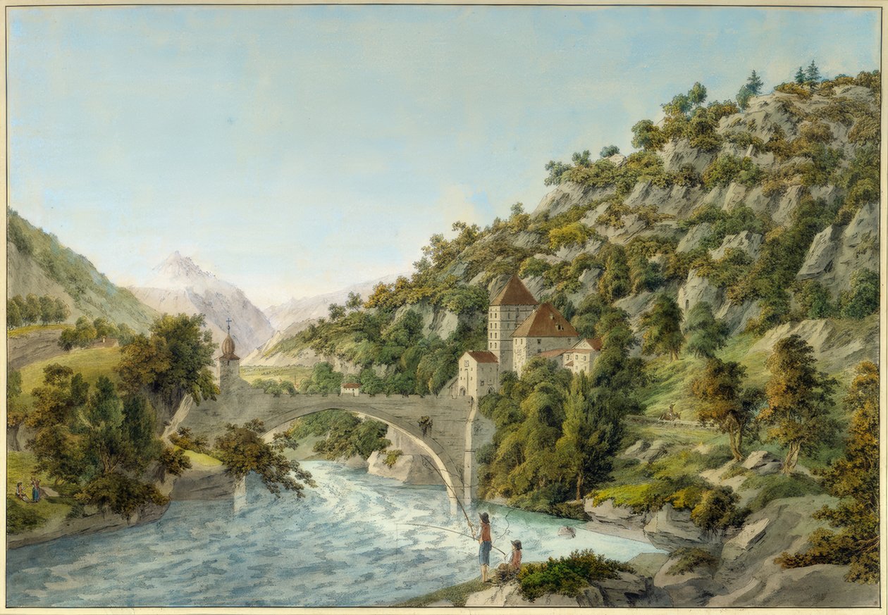 Most Saint-Maurice autorstwa Friedrich Georg Wexelberg