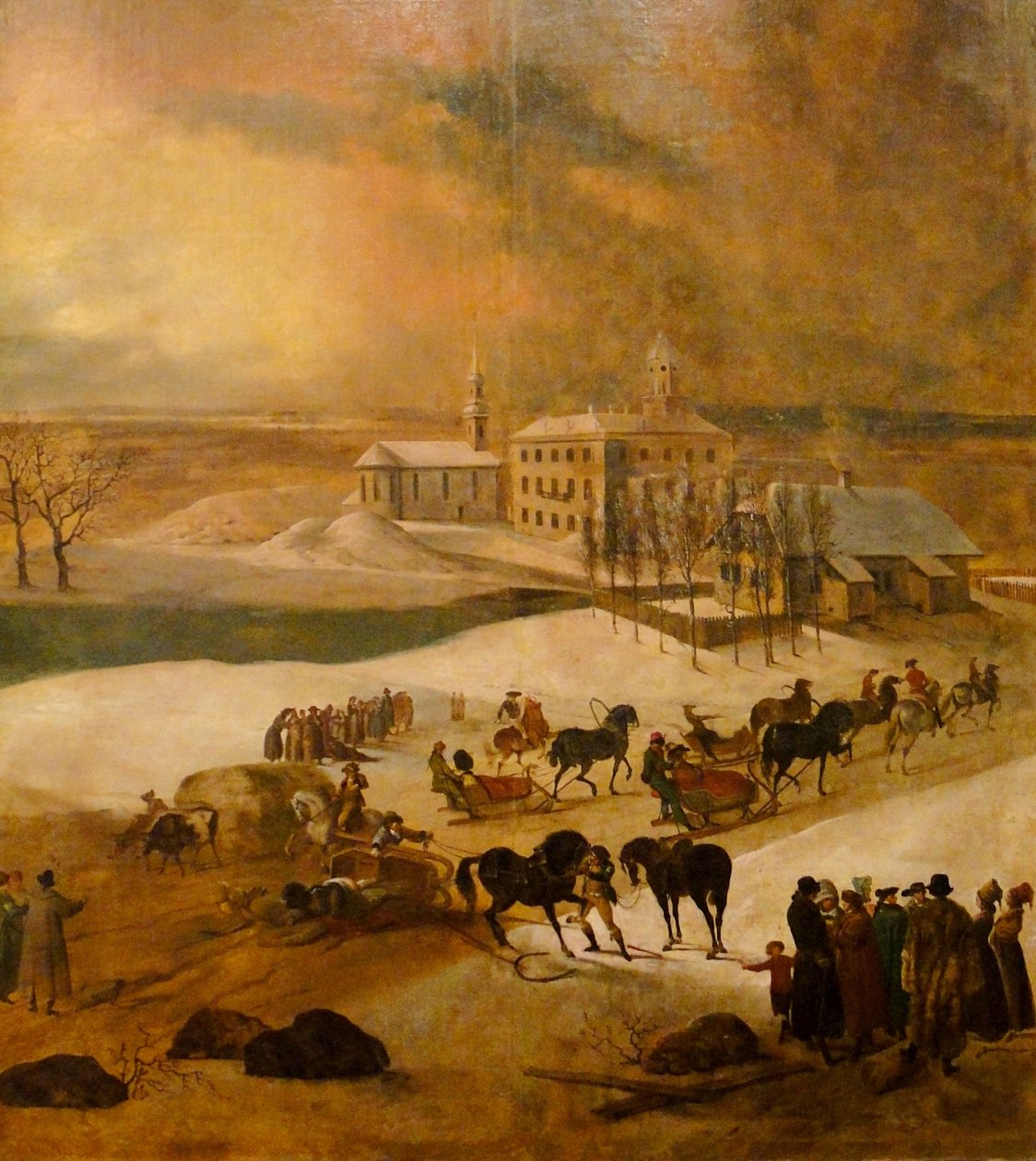 Zimowy widok zamku Poltsamaa Detal, 1793 autorstwa Friedrich Hartmann Barisien