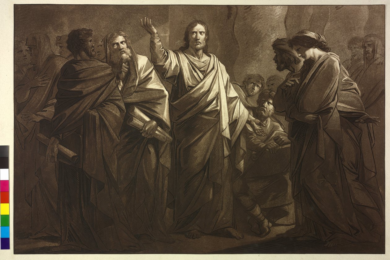 Akwatinta Henry Frederick Fueger Chrystus i cudzołożnica (akwatinta) autorstwa Friedrich Heinrich Fuger