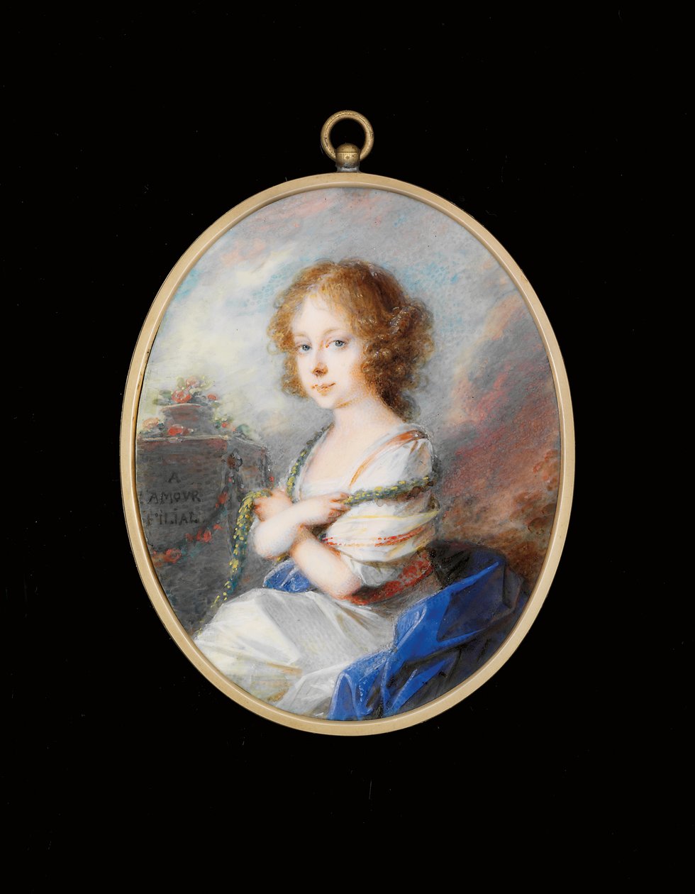 Hrabina Molly Zichy-Ferraris (pigment na kości słoniowej w oprawie z pozłacanego metalu) autorstwa Friedrich Heinrich Fuger