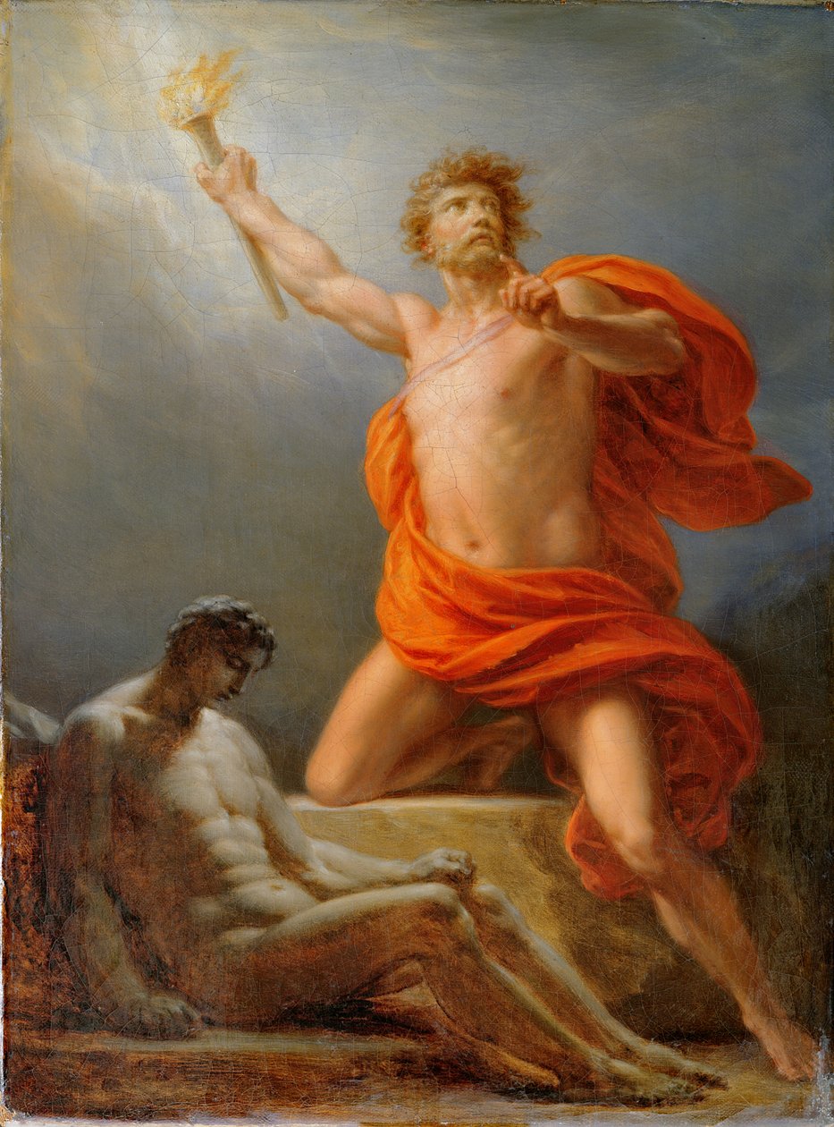 Prometeusz przynoszący ogień ludzkości, 1817 r. autorstwa Friedrich Heinrich Fuger