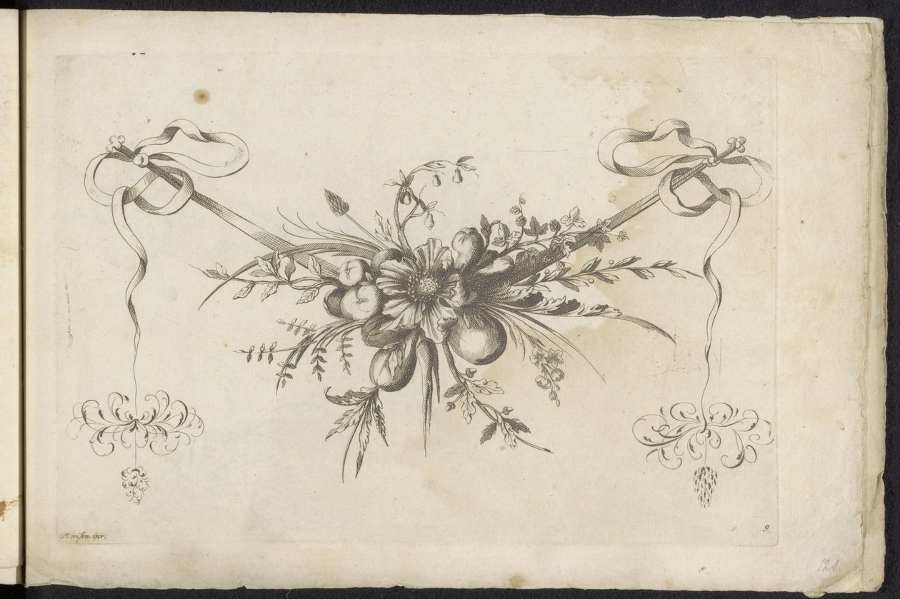 Festool van vruchten, bladeren en bloemen Inny nowy feston kwiatów i owoców (tytuł serii) autorstwa Friedrich Jacob Morisson