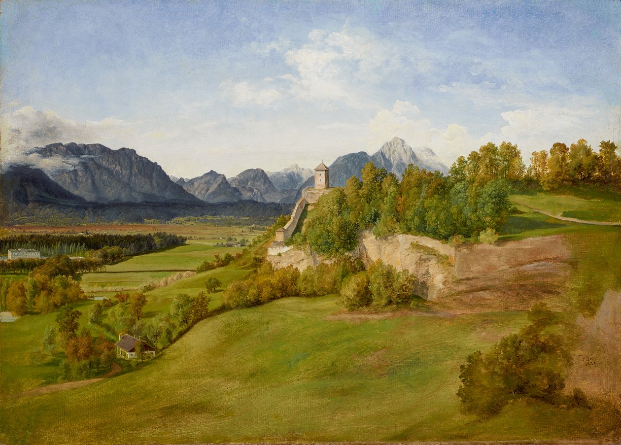 Mönchsberg w Salzburgu z Josefsturm autorstwa Friedrich Loos