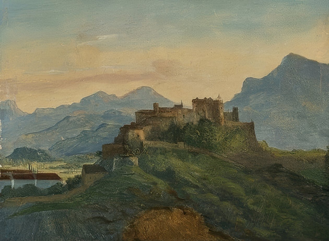 Twierdza Hohensalzburg. Około 1826/35 autorstwa Friedrich Loos