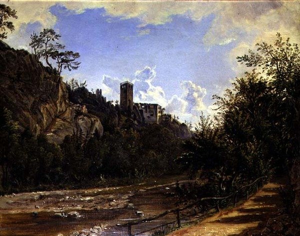 Ruiny w Rubenstein (olej na płótnie) autorstwa Friedrich Loos