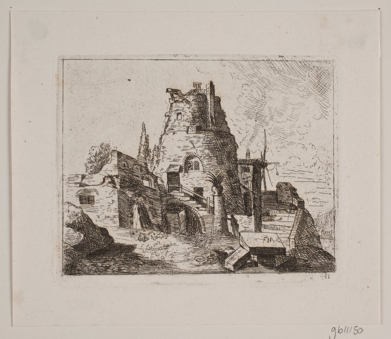 Ruina z wieżą autorstwa Friedrich Münter