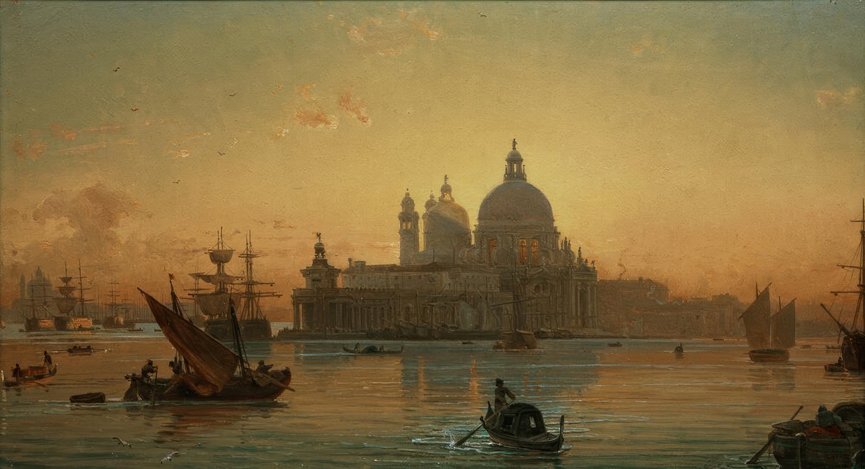 Wieczorna atmosfera w Wenecji z Santa Maria della Salute autorstwa Friedrich Nerly