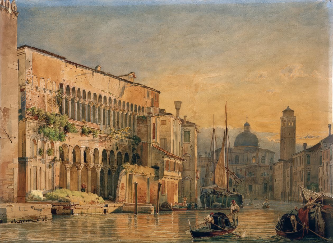 Canal Grande z Palazzo Fondaco dei Turchi autorstwa Friedrich Nerly