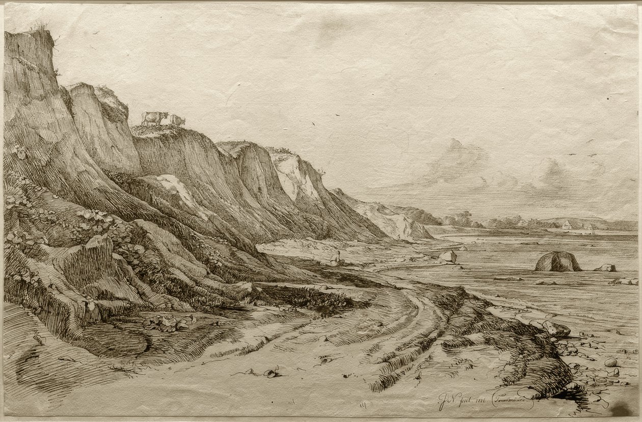 F.Nerly, The Brodtener Ufer koło Travemünde autorstwa Friedrich Nerly