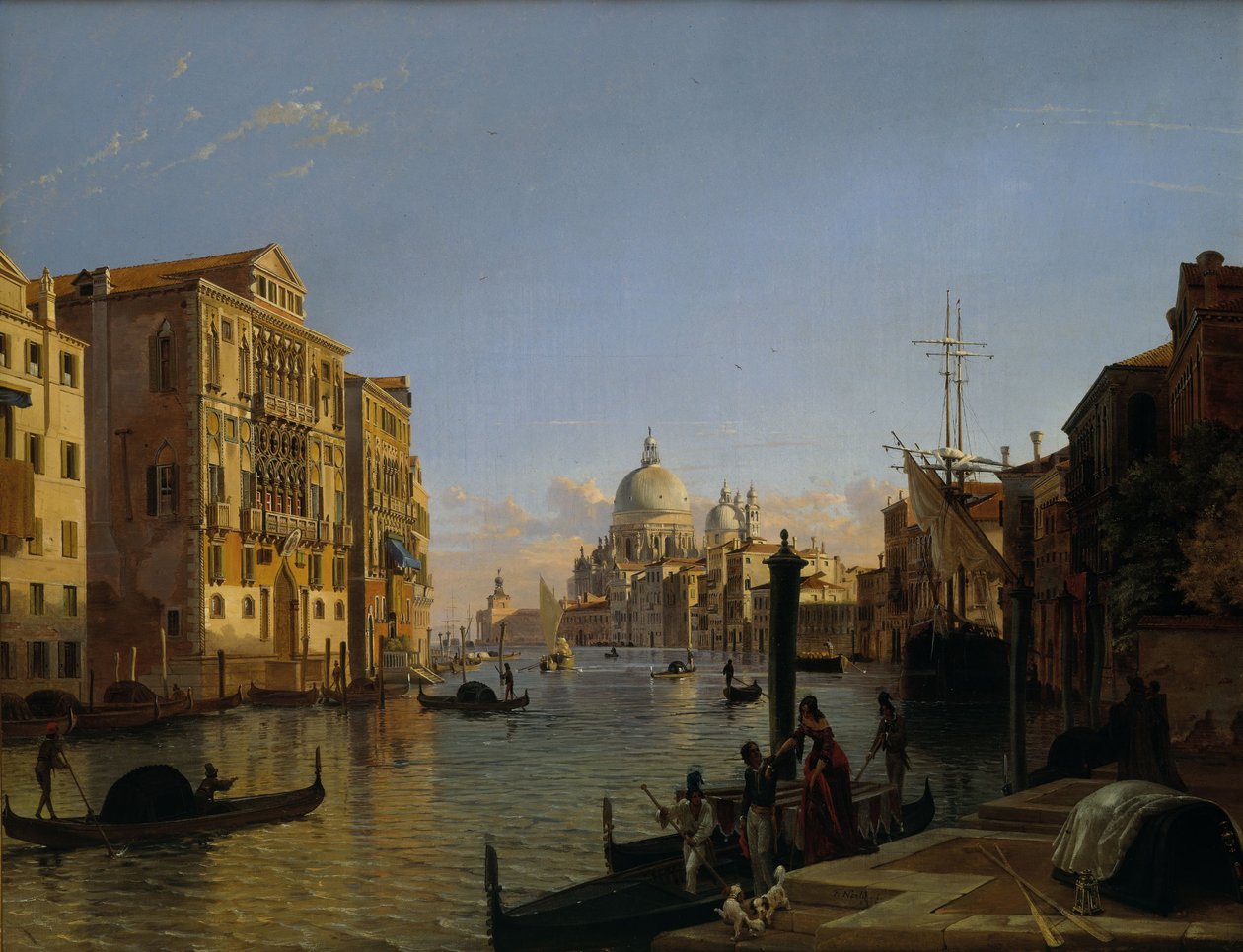 Kanał Grande z widokiem na Santa Maria della Salute w Wenecji autorstwa Friedrich Nerly