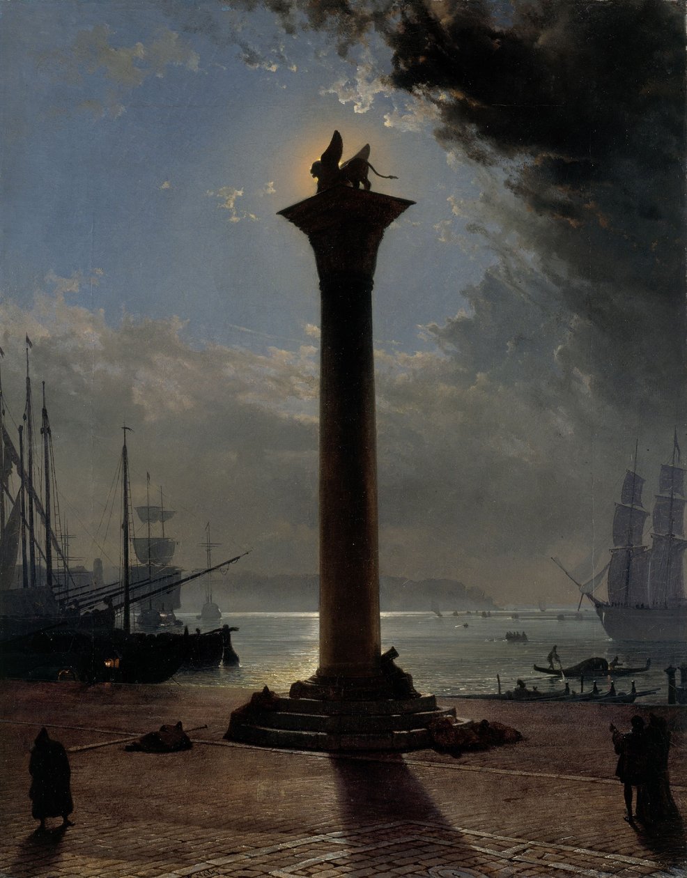 Światło księżyca nad Piazzettą, ok. 1837 (olej na płótnie) autorstwa Friedrich Nerly