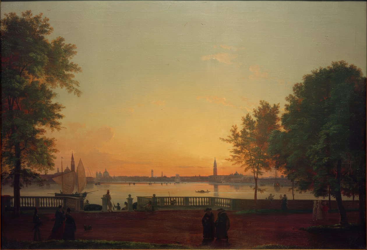 Widok na Wenecję z Giardini Pubblici autorstwa Friedrich Nerly