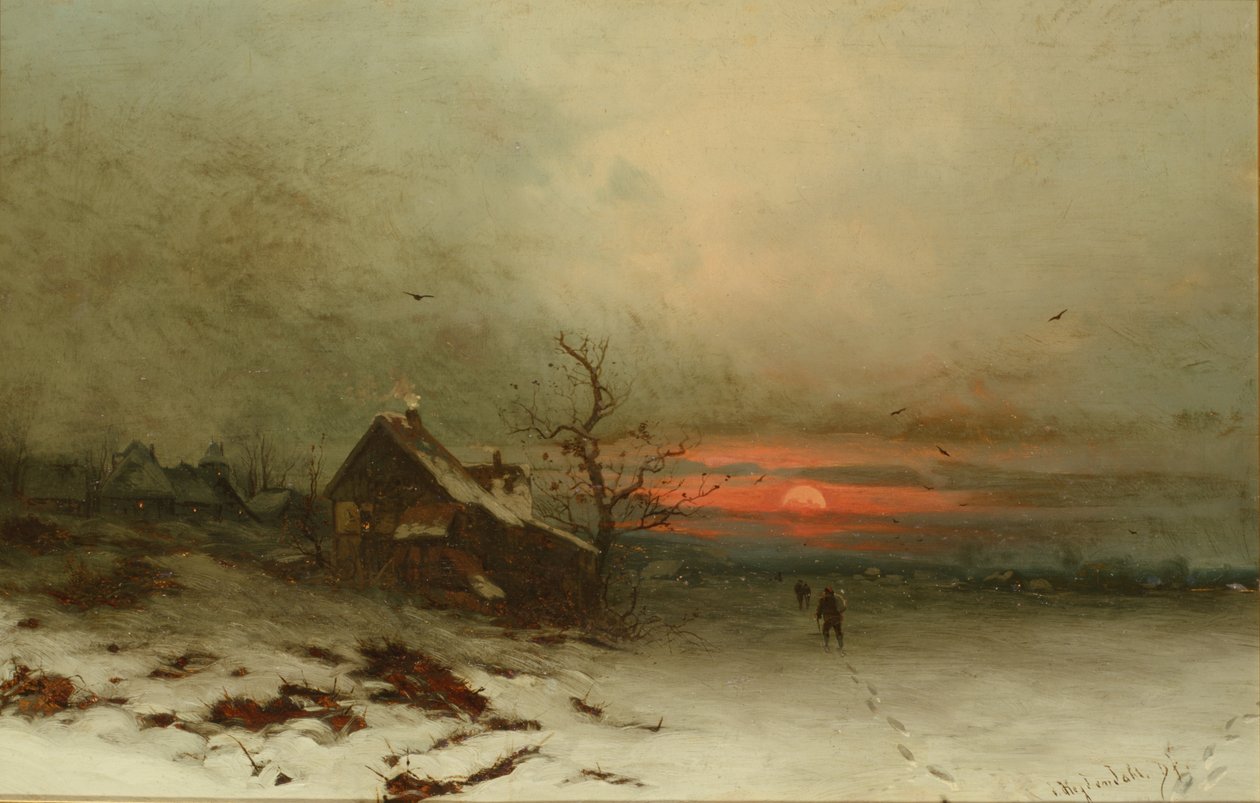 Powrót do domu o zachodzie słońca autorstwa Friedrich Nicolai Joseph Heydendahl
