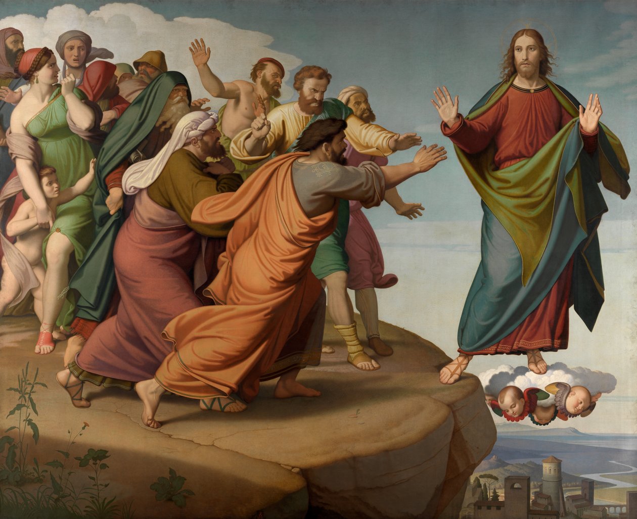 Chrystus ucieka przed faryzeuszami autorstwa Friedrich Overbeck