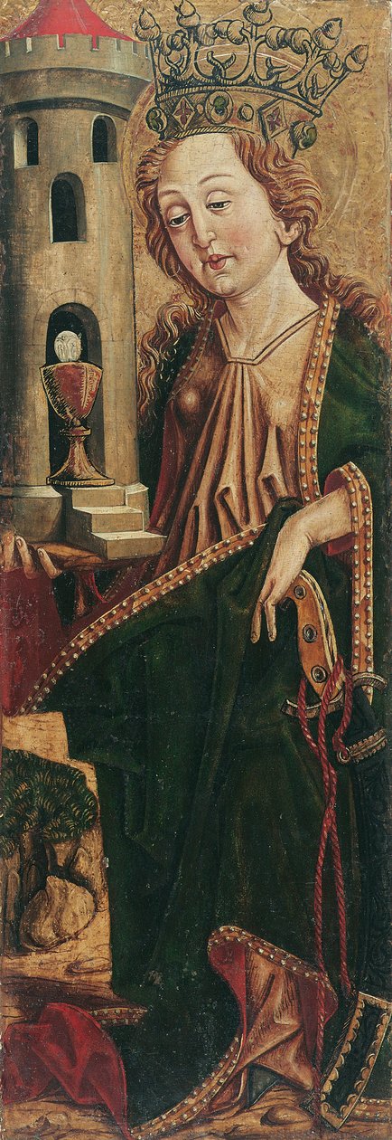 Św. Barbara (wewnątrz) i Św. Kasjan (na zewnątrz) autorstwa Friedrich Pacher (Umkreis)