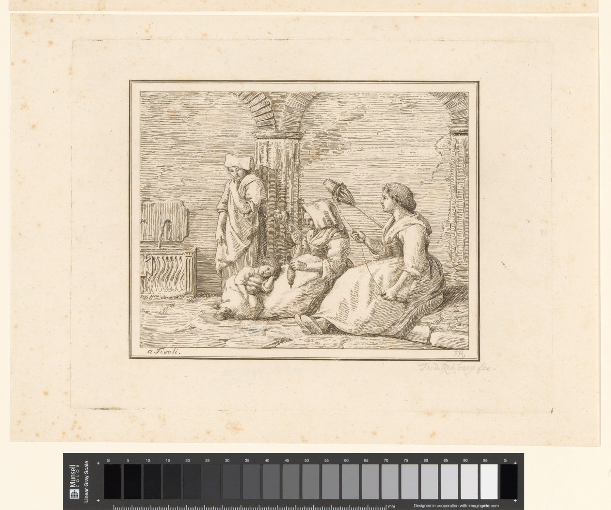 wirujące kobiety Sceny z życia codziennego we Włoszech (tytuł serii) Figure prese dal vero (tytuł serii na obiekcie) autorstwa Friedrich Rehberg