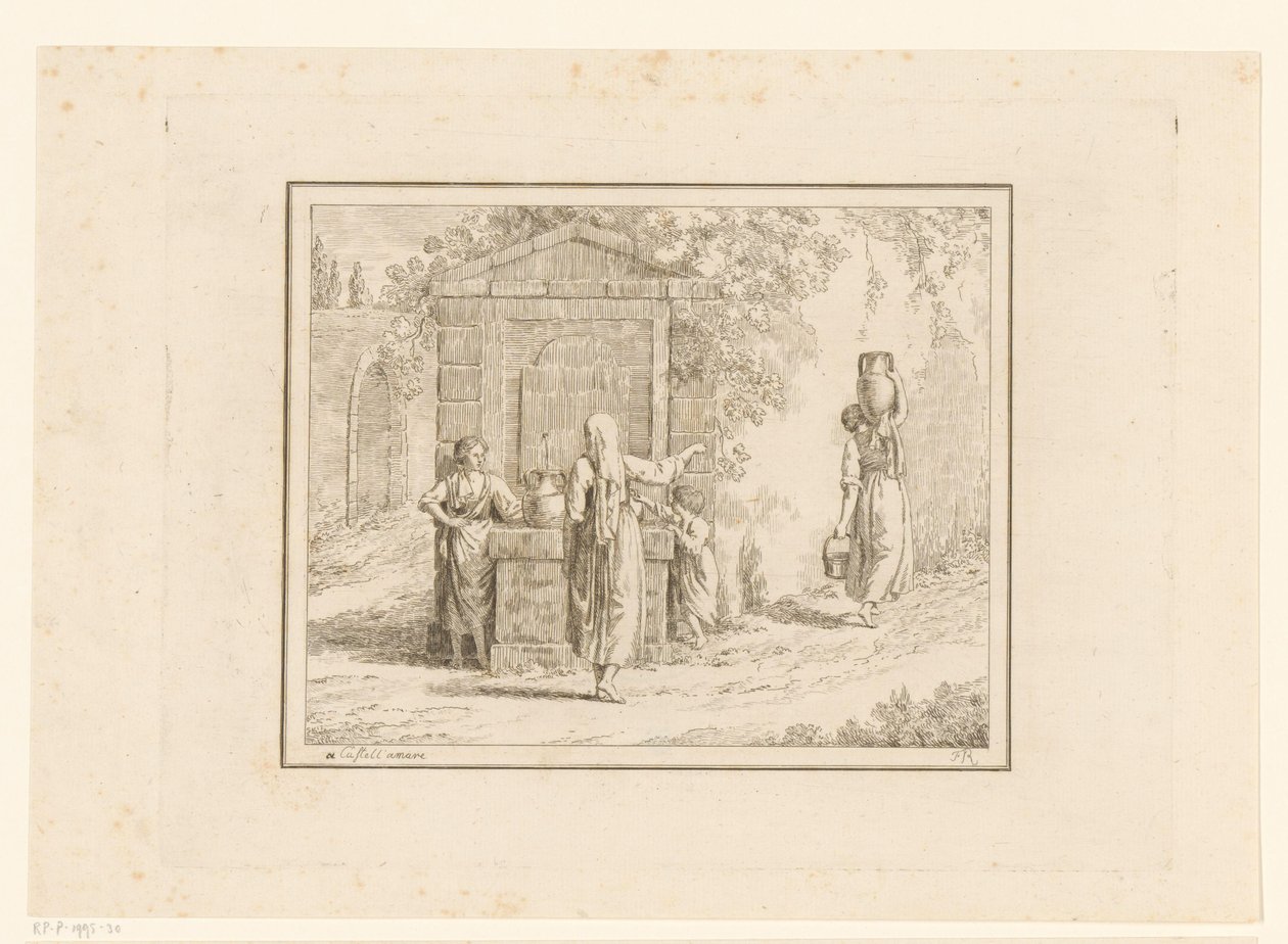 Kobiety przy studni Sceny z życia codziennego we Włoszech (tytuł serii) Figure prese dal vero (tytuł serii na obiekcie) autorstwa Friedrich Rehberg
