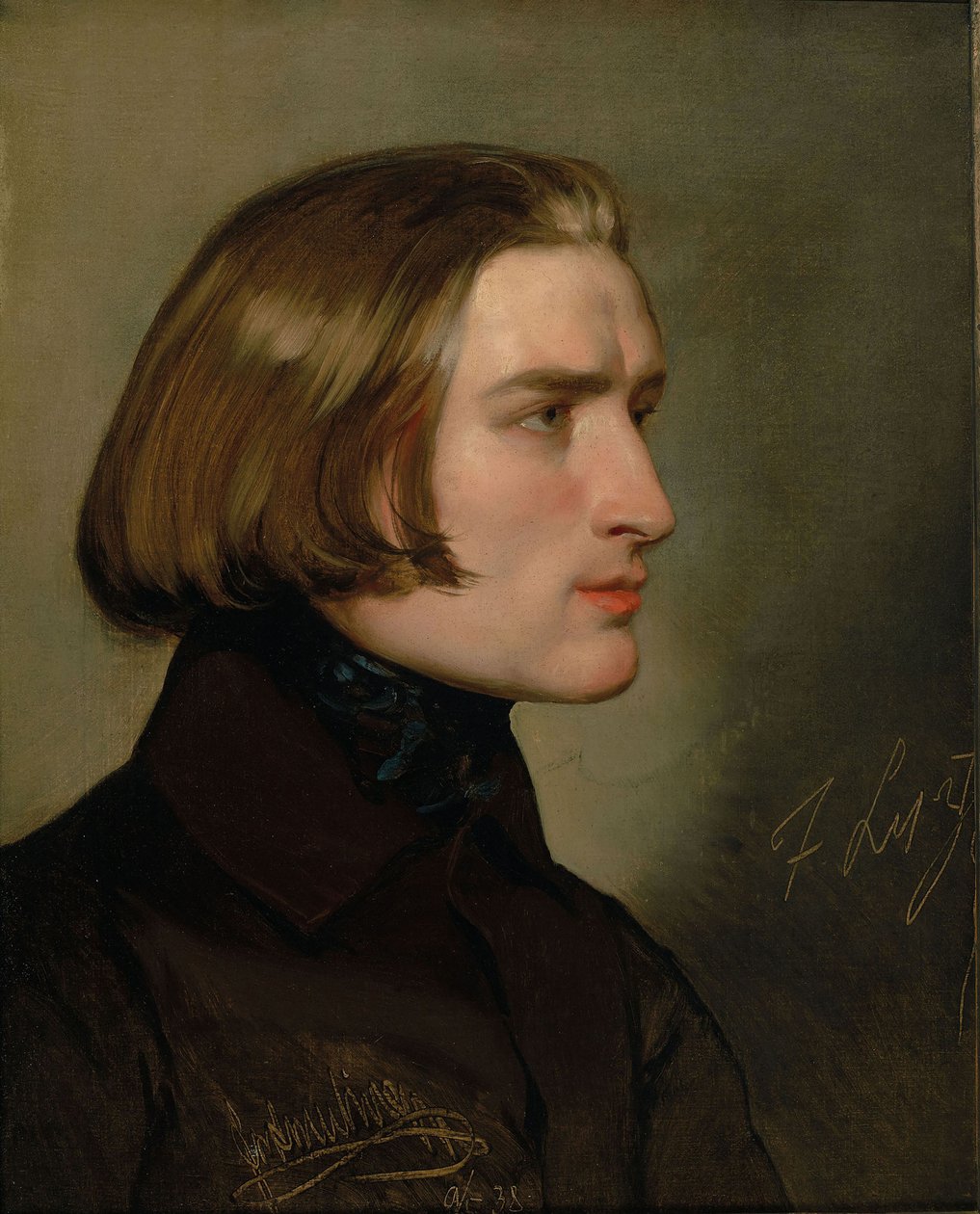 Portret kompozytora Franciszka Liszta 1811-1886, 1838. autorstwa Friedrich Ritter von Amerling