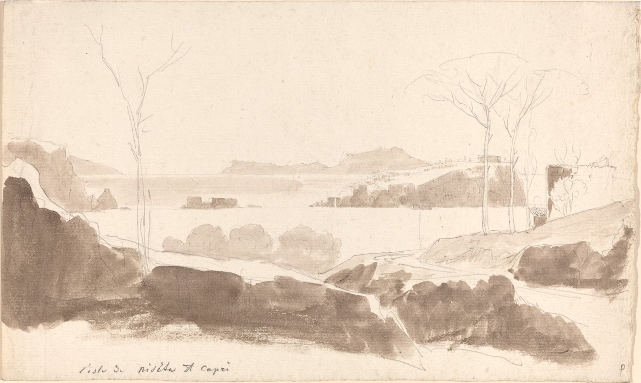 Widok na wyspy Nisida i Capri autorstwa Friedrich Salathé