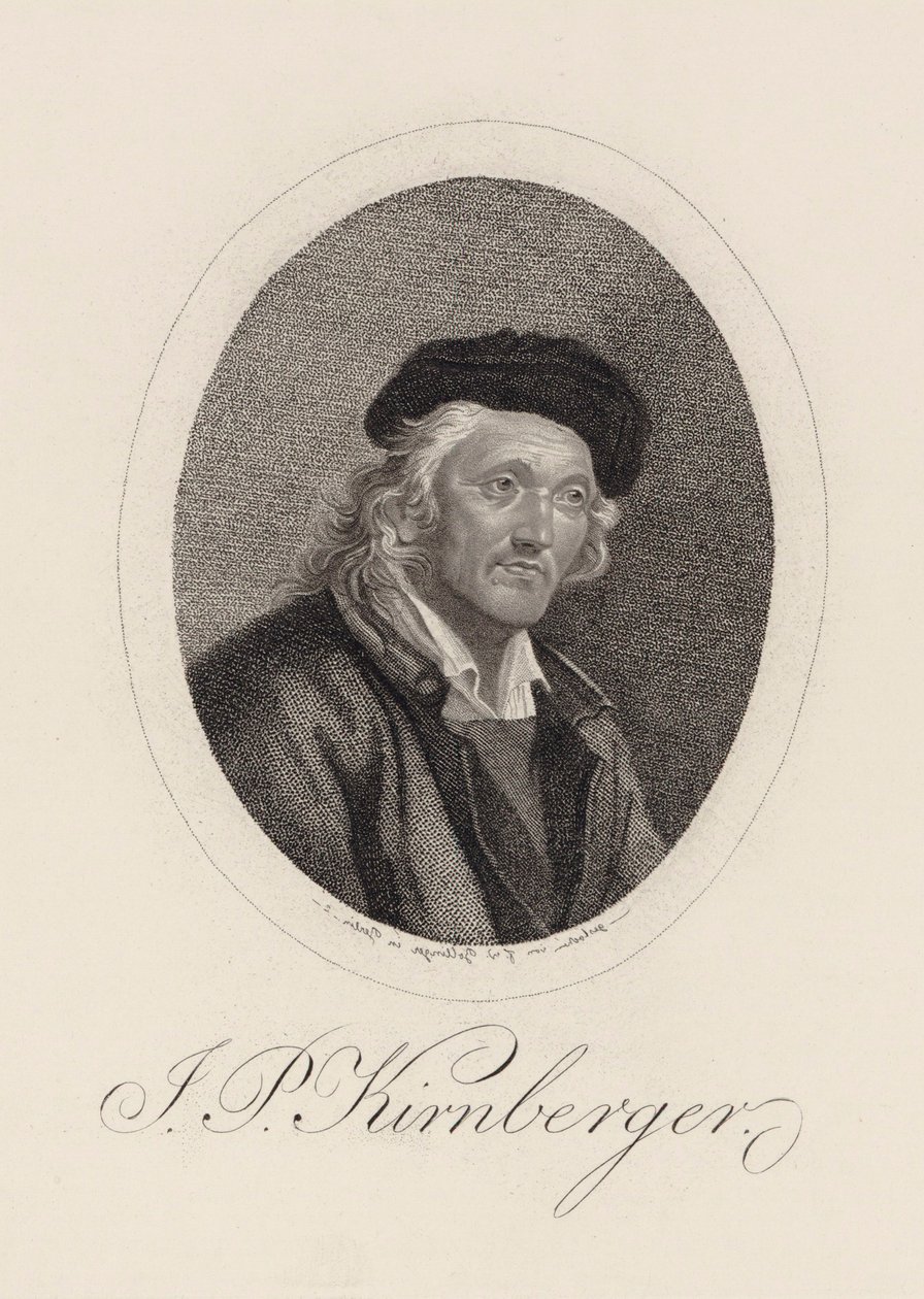 Portret kompozytora Johanna Philippa Kirnbergera 1721-1783. autorstwa Friedrich Wilhelm Bollinger