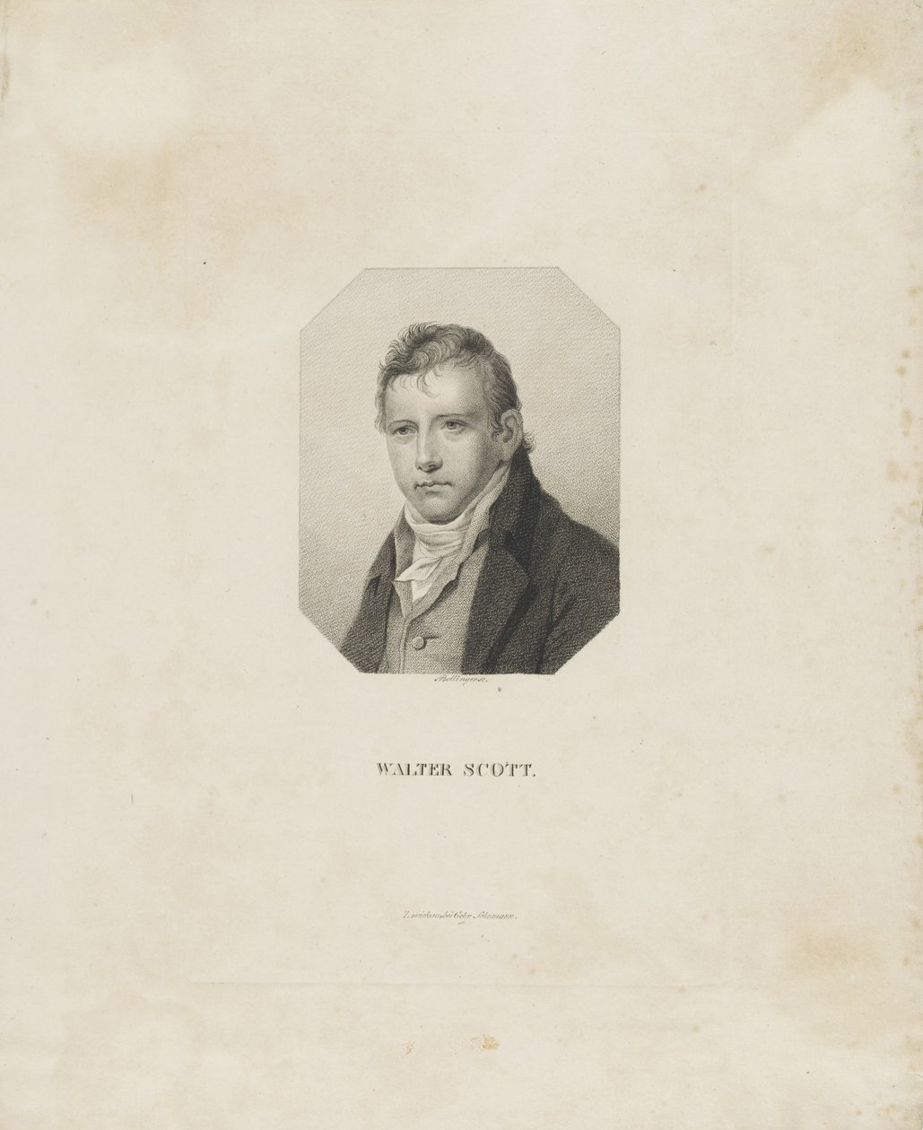 Portret pisarza i poety historycznego Sir Waltera Scotta 1771-1832, ok. 1825. autorstwa Friedrich Wilhelm Bollinger
