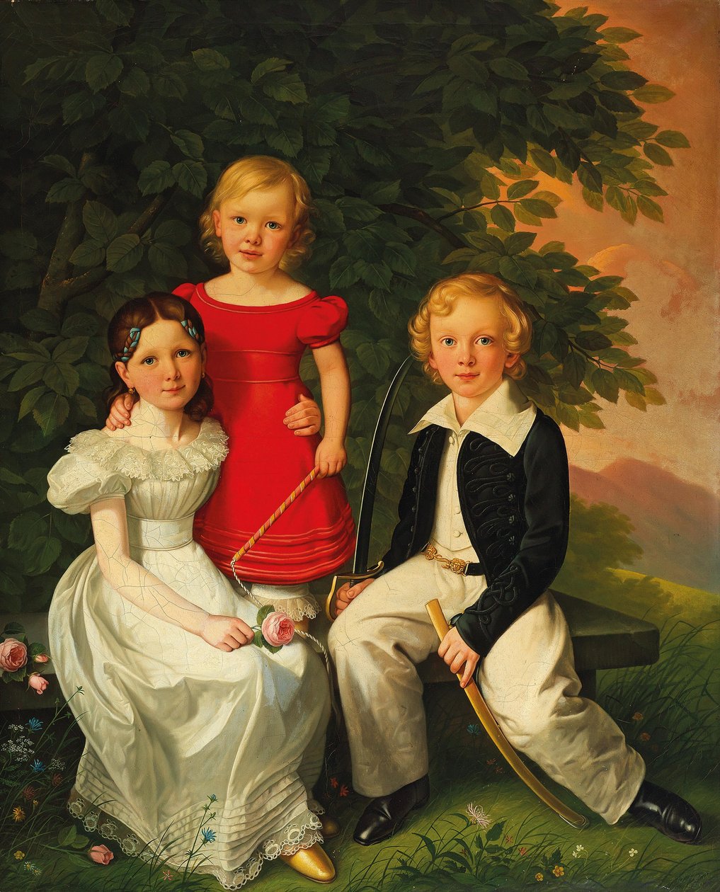 Rodzeństwo z rodziny kupieckiej Rohde w Berlinie autorstwa Friedrich Wilhelm Herdt