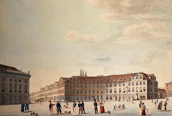 Plac Królewski w Kassel (pióro i akwarela na papierze) autorstwa Friedrich Wilhelm Selig