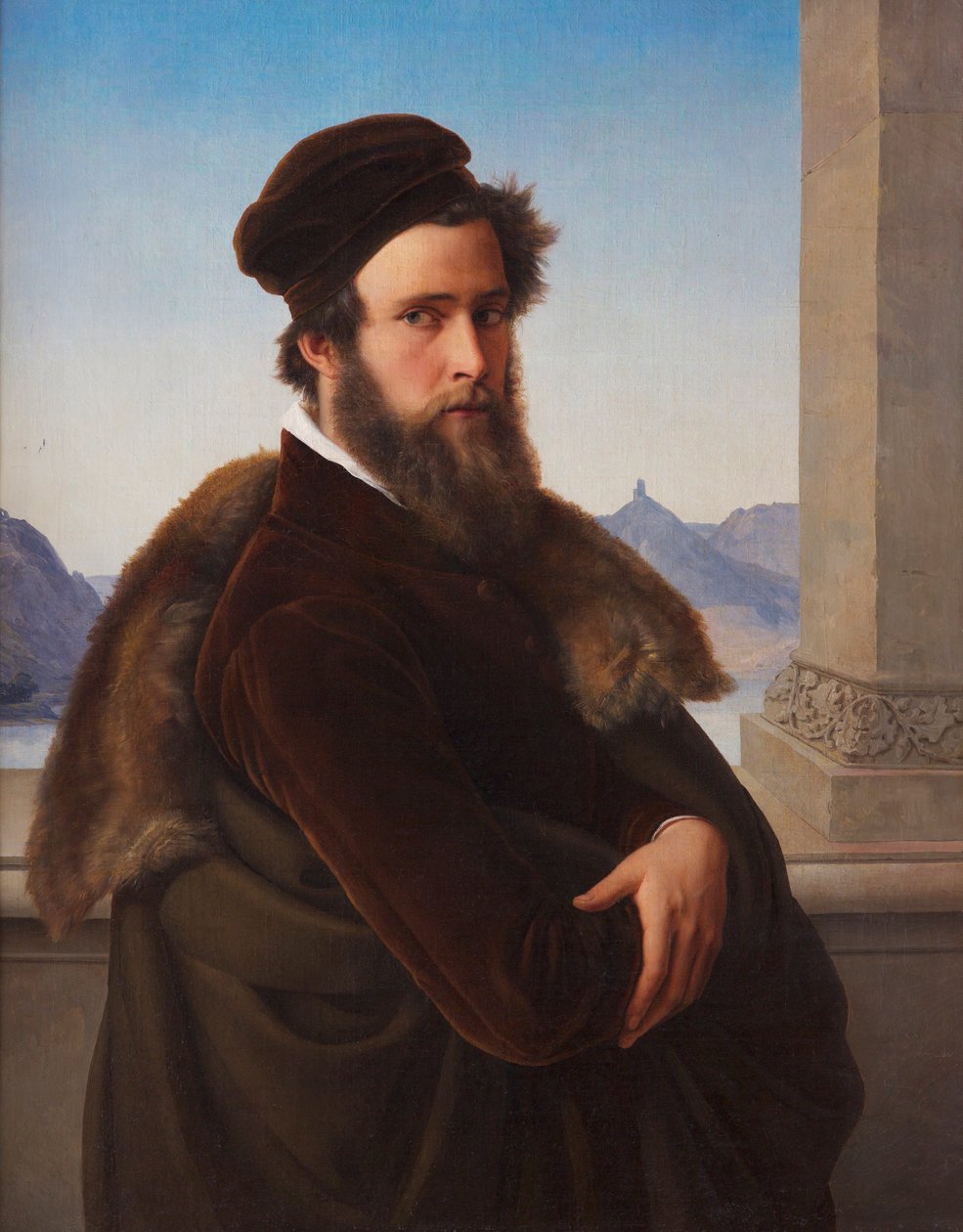 Brodaty mężczyzna Jacob Becker, zwany Becker von Worms, 1832. autorstwa Friedrich Wilhelm von Schadow