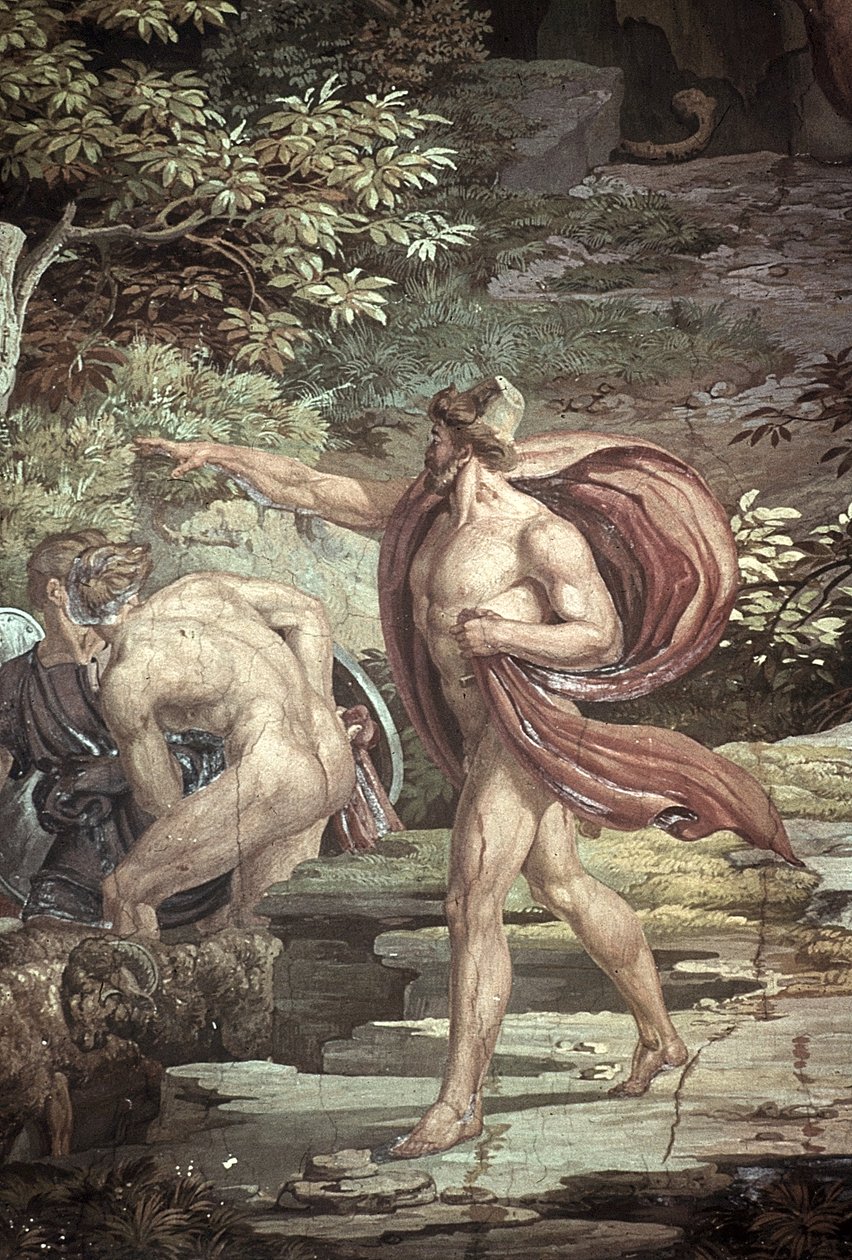 Ucieczka z Jaskini Oślepionego Polifema, Sceny z Odysei autorstwa Friedrich the Elder Preller