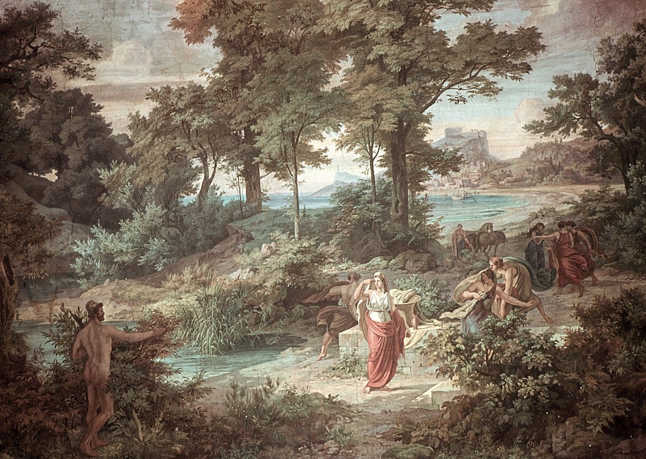 Odyseusz i Nausicaa, Sceny z Odysei autorstwa Friedrich the Elder Preller