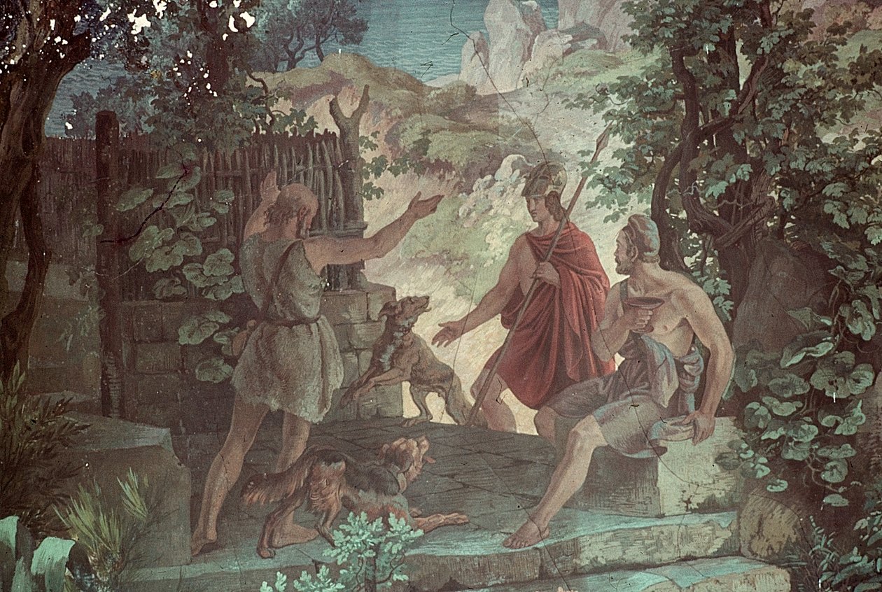 Odyseusz u świniopasa Eumaeus, Sceny z Odysei autorstwa Friedrich the Elder Preller