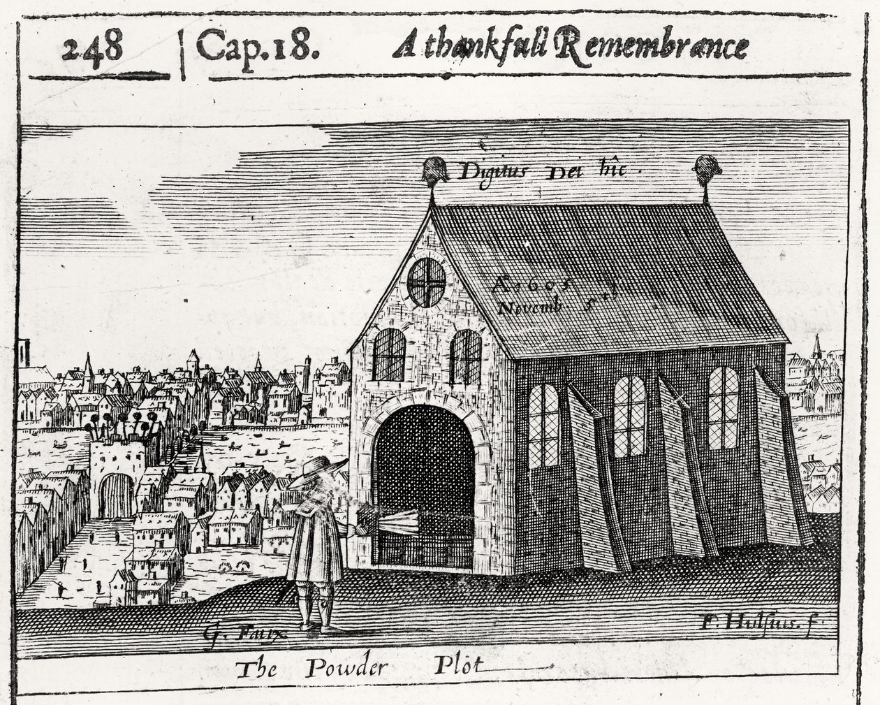 Wdzięczne wspomnienie spisku prochowego, 5 listopada 1605 r. autorstwa Friedrich van Hulsen