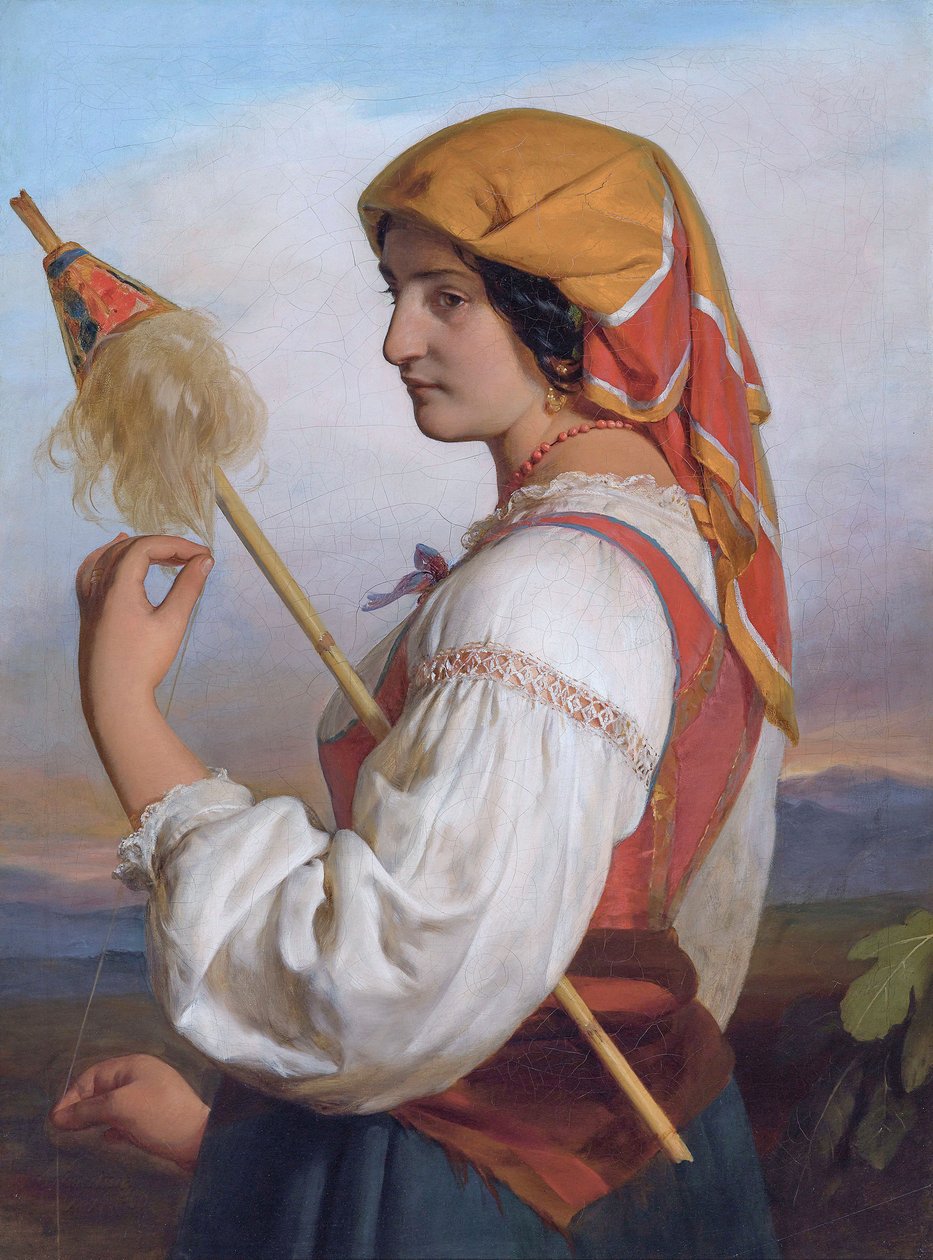 Niemiecki: włoska kobieta (Chiaruccia) z patykiem autorstwa Friedrich von Amerling