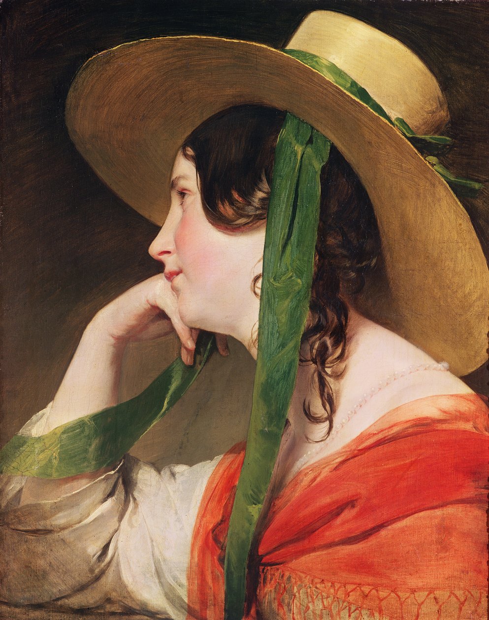 Dziewczyna w żółtym słomkowym kapeluszu, autorstwa Friedrich von Amerling