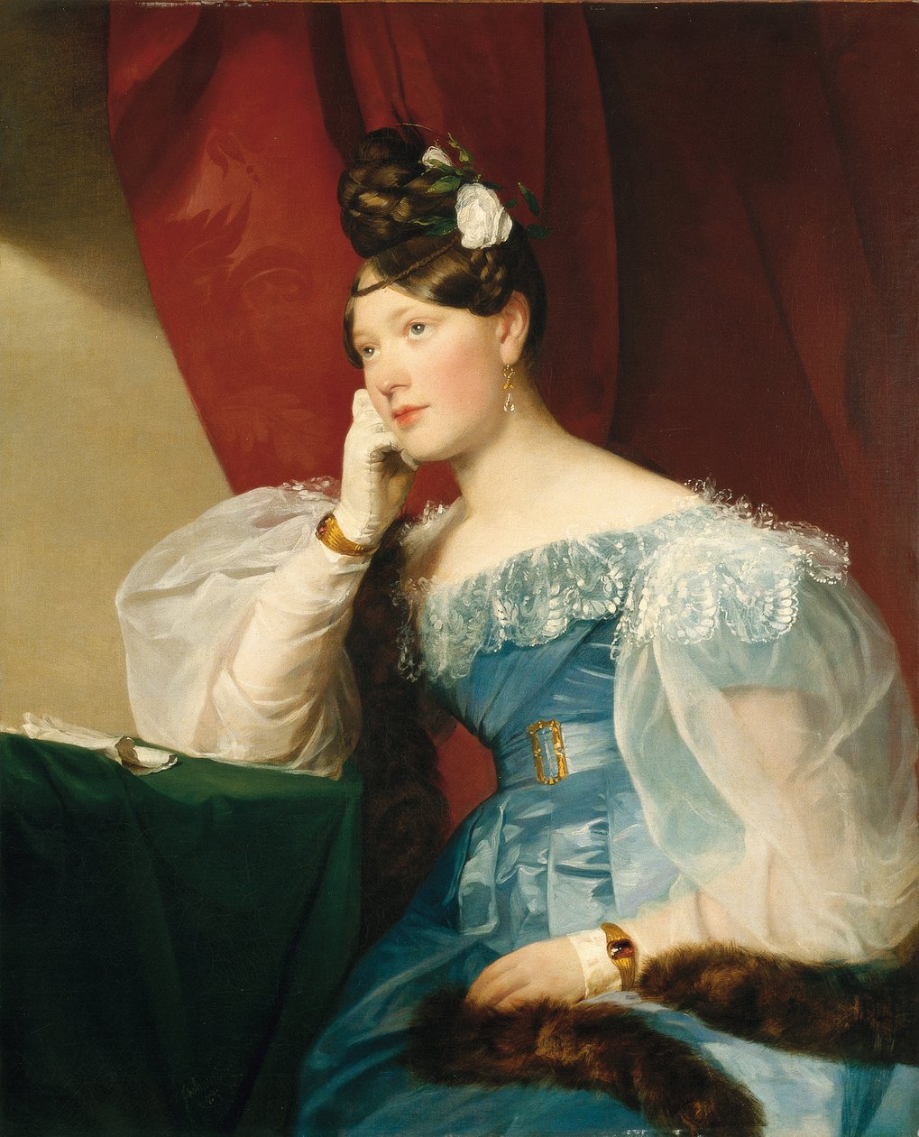 Portret Julii von Woyna, z domu Freiin von Krieg-Hochfelden, później Benedek (1811-1895), autorstwa Amerlinga, Friedricha Rittera von (1803-1887). olej na płótnie autorstwa Friedrich von Amerling
