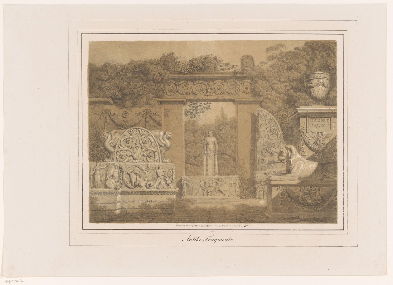 Architektura Fantazja z antycznymi elementami Fragment antyczny (tytuł na obiekcie) autorstwa Friedrich von Gärtner