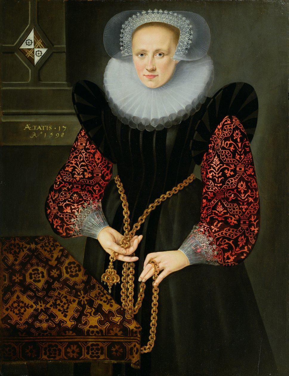 Portret Aefge Gijbland, lat siedemnaście, 1598 autorstwa Friesian School