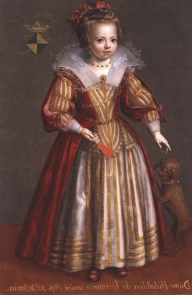 Portret dziewczynki, podobno Hubaldine da Luciano (z inskrypcją herbową) autorstwa Friesland School