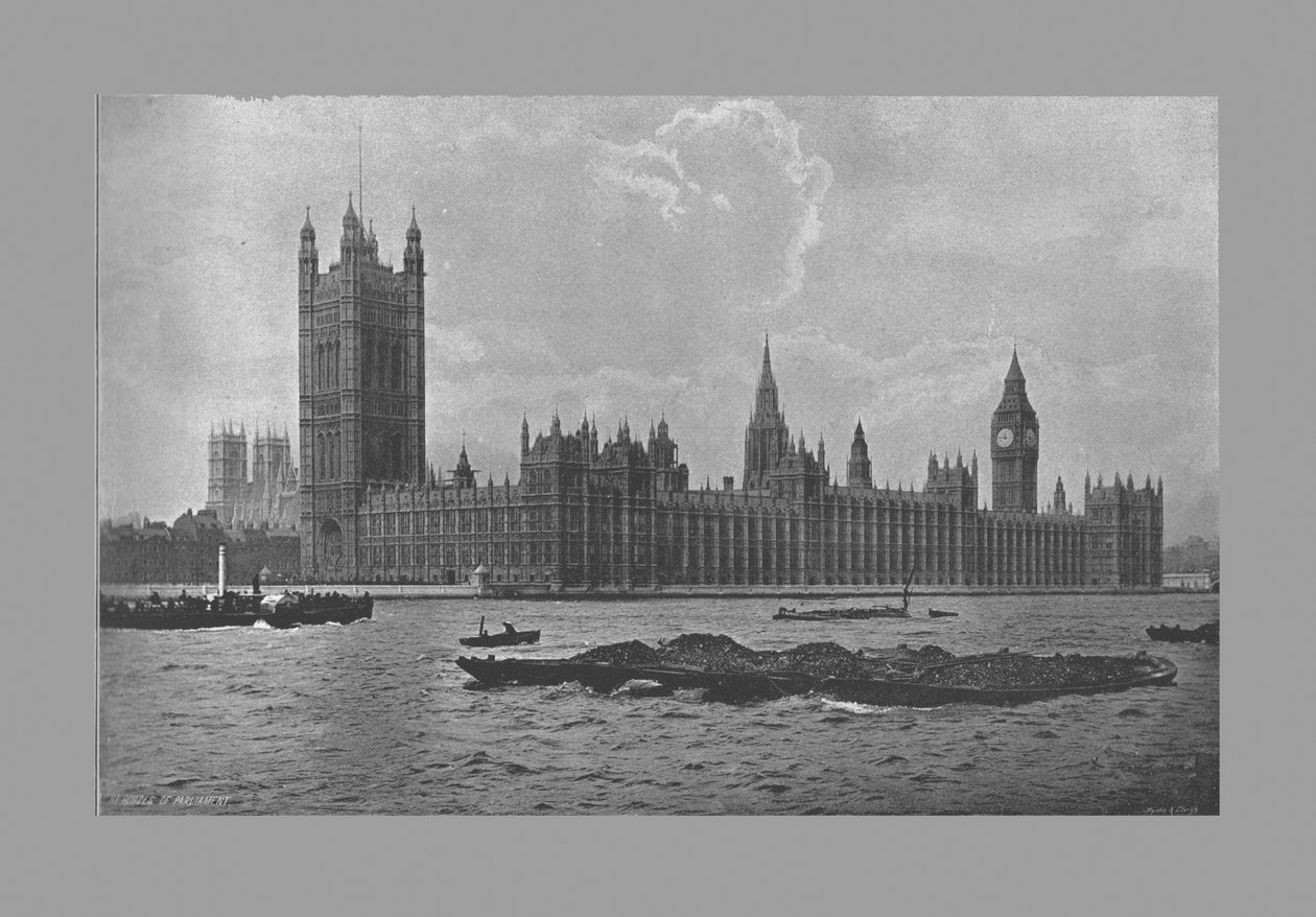 Houses of Parliament, Londyn, ok. 1900 autorstwa Frith and Co