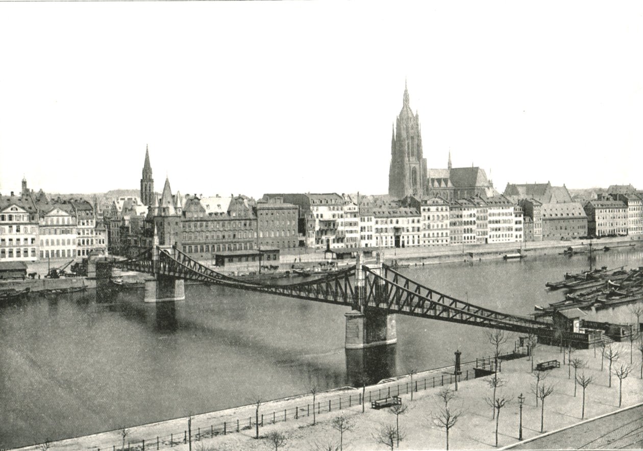 Widok z Sachsenhausen, Frankfurt, Niemcy, 1895. autorstwa Frith and Co
