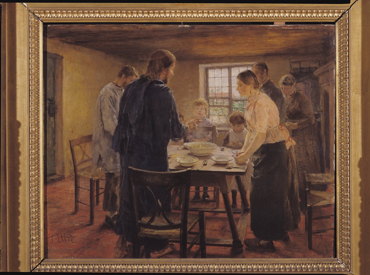 Chrystus z chłopami, ok. 1887-88 autorstwa Fritz von Uhde