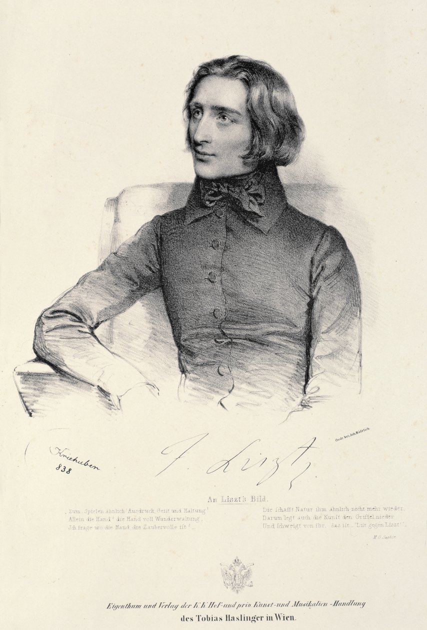 Portret Franciszka Liszta (1811-86) autorstwa Fritz Kriehuber