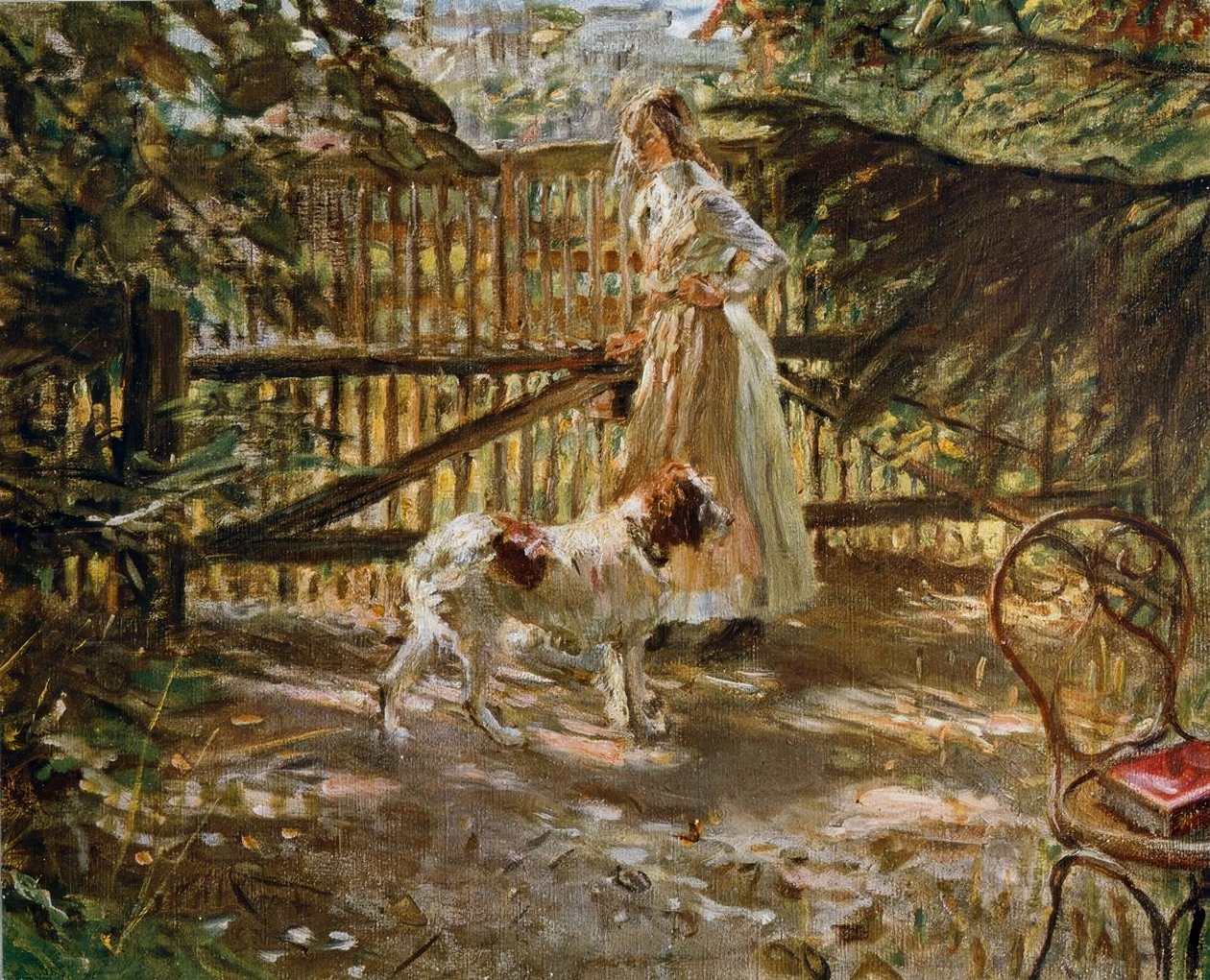 Na ogrodzeniu ogrodu autorstwa Fritz von Uhde