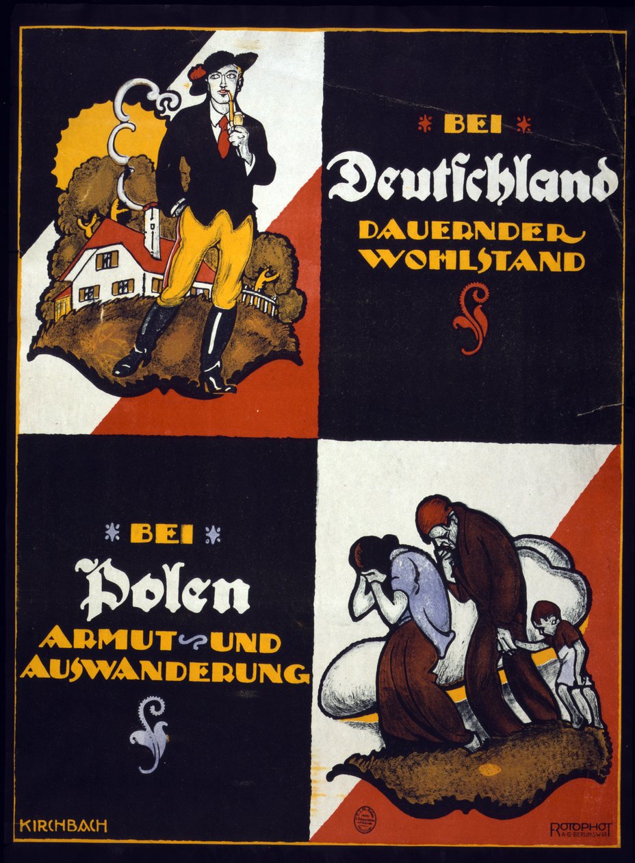 Niemiecki plakat antypolski autorstwa Fritz Gottfried Kirchbach